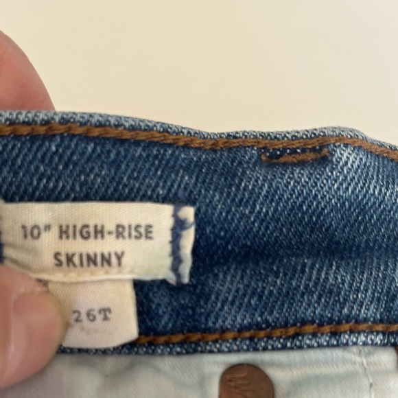 NWT Madewell 10" High Rise Skinny Blue Denim Jeans Women's Size 26T - Picture 4 of 8